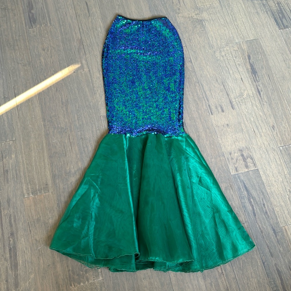 Green and Blue Sequin Mermaid Skirt